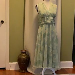 Dress barn halter dress, ruffles waist size 14 NWT